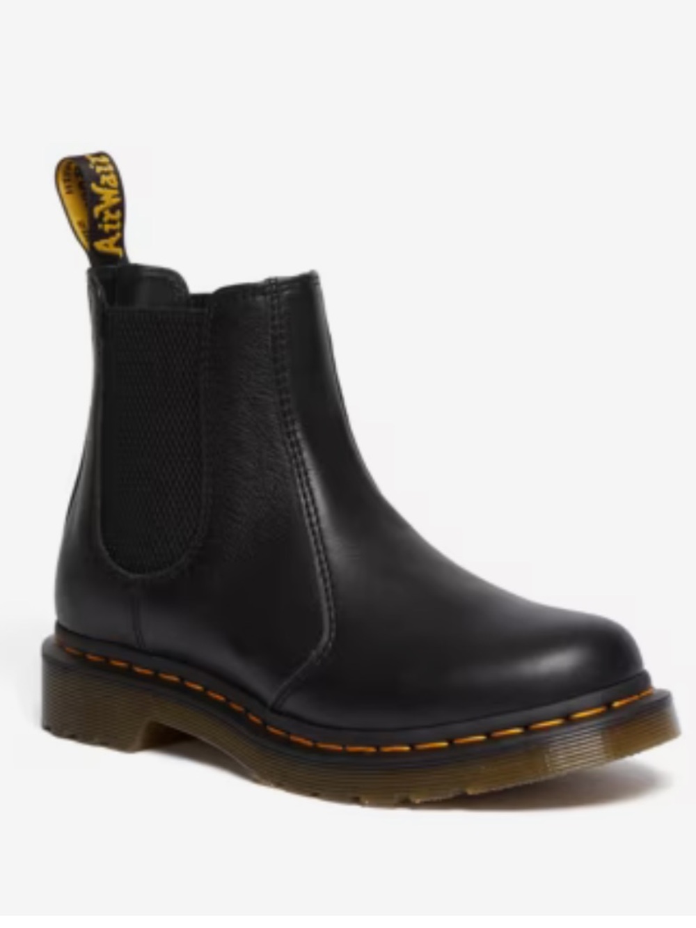 Dr. Martens Black Chelsea Boots with Yellow Stitching